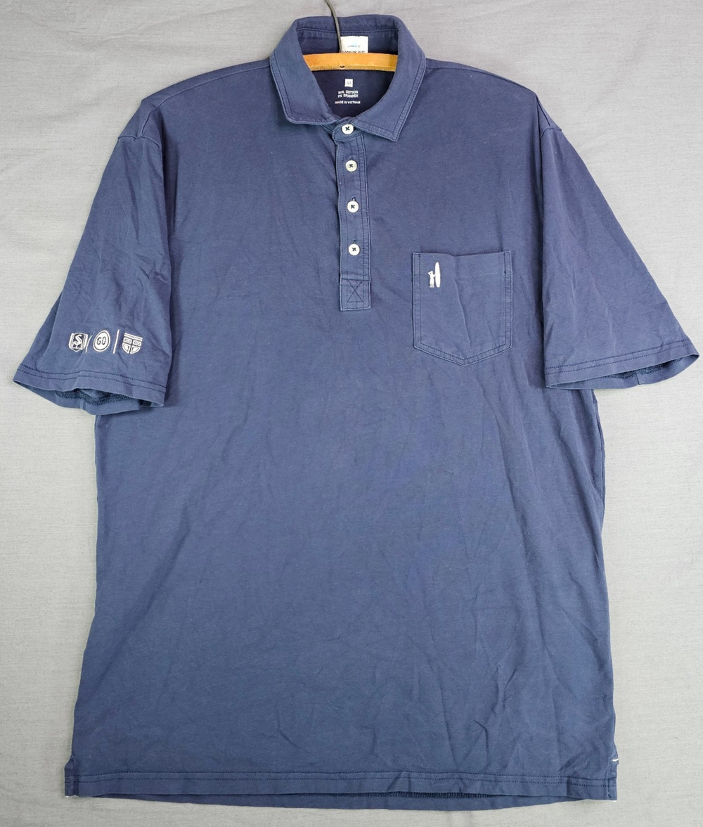 Johnnie-O Hangin' Out Stretch Pocket Logo Polo Blue Men's Medium